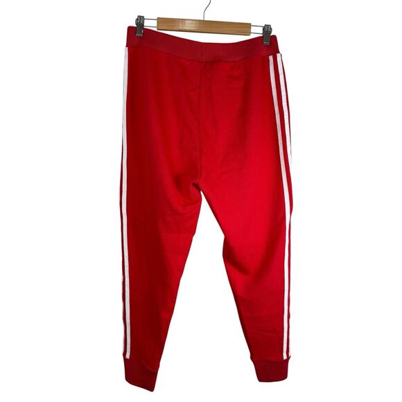 Adidas Pants Mens Small Red Joggers Athletic Three Stripes Trefoil Pockets - Picture 7 of 10